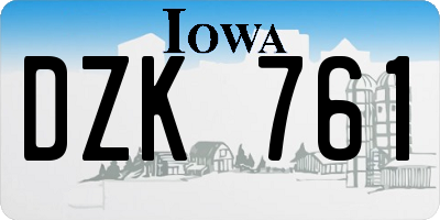 IA license plate DZK761