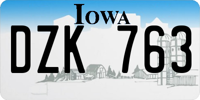 IA license plate DZK763