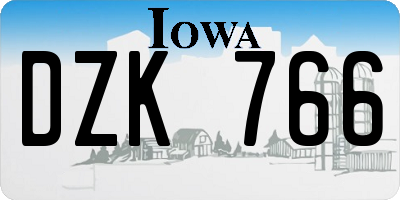 IA license plate DZK766