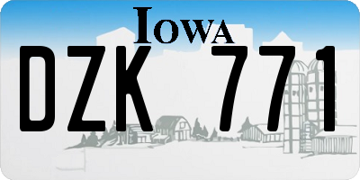 IA license plate DZK771