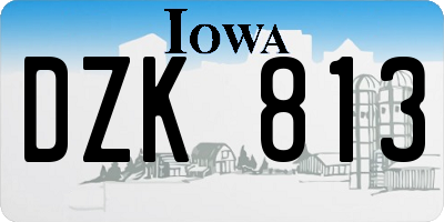 IA license plate DZK813