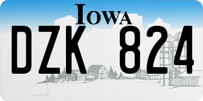 IA license plate DZK824