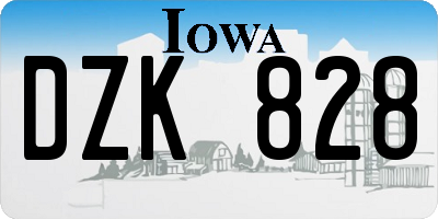 IA license plate DZK828