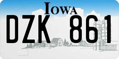 IA license plate DZK861