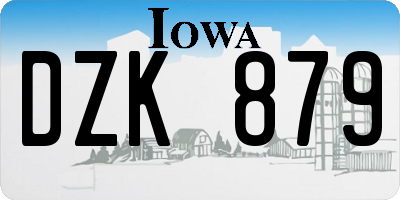 IA license plate DZK879