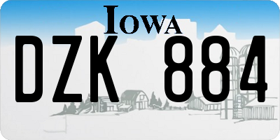 IA license plate DZK884