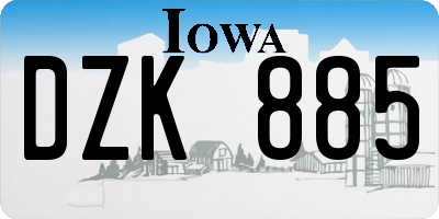 IA license plate DZK885