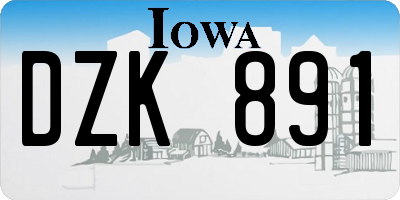 IA license plate DZK891