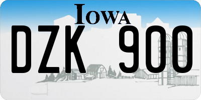 IA license plate DZK900