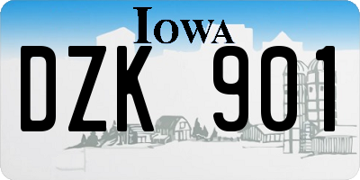 IA license plate DZK901