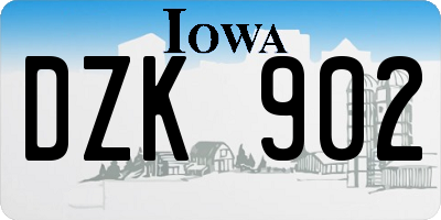 IA license plate DZK902