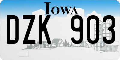 IA license plate DZK903