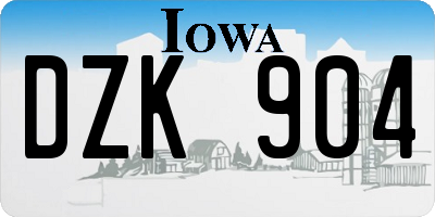 IA license plate DZK904