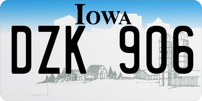 IA license plate DZK906