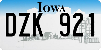 IA license plate DZK921