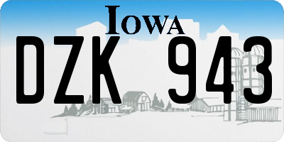 IA license plate DZK943