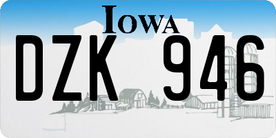 IA license plate DZK946