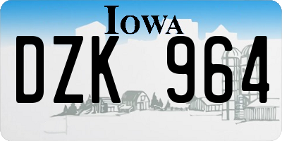 IA license plate DZK964