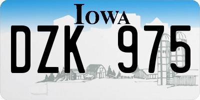 IA license plate DZK975