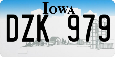 IA license plate DZK979