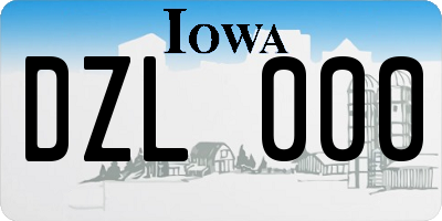 IA license plate DZL000