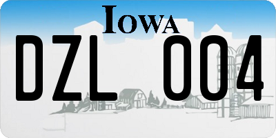 IA license plate DZL004