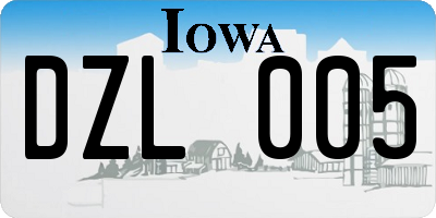 IA license plate DZL005