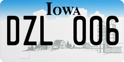 IA license plate DZL006