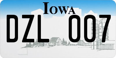 IA license plate DZL007