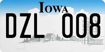 IA license plate DZL008
