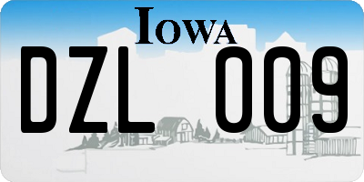 IA license plate DZL009