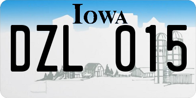 IA license plate DZL015