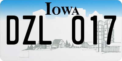 IA license plate DZL017