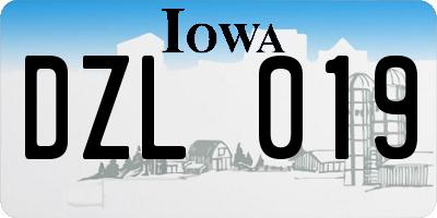 IA license plate DZL019