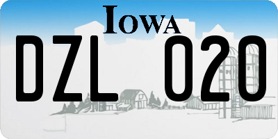 IA license plate DZL020