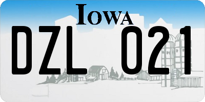 IA license plate DZL021