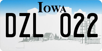 IA license plate DZL022