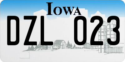 IA license plate DZL023