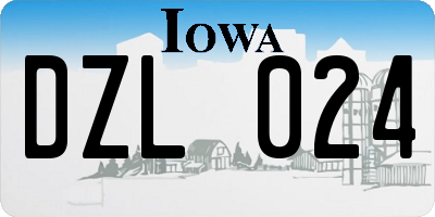 IA license plate DZL024