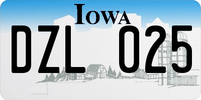 IA license plate DZL025