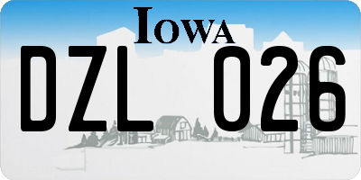 IA license plate DZL026