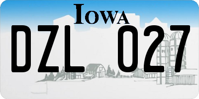 IA license plate DZL027