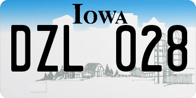 IA license plate DZL028