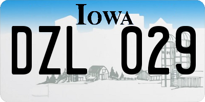IA license plate DZL029