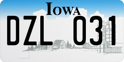 IA license plate DZL031