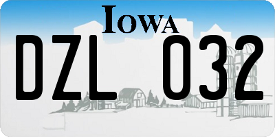IA license plate DZL032
