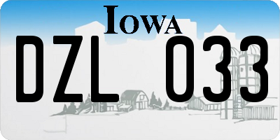 IA license plate DZL033