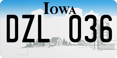 IA license plate DZL036