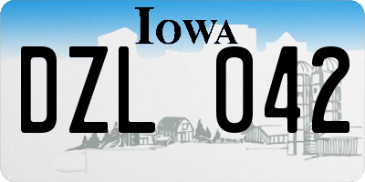 IA license plate DZL042