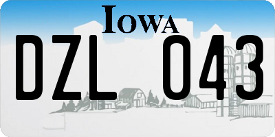 IA license plate DZL043